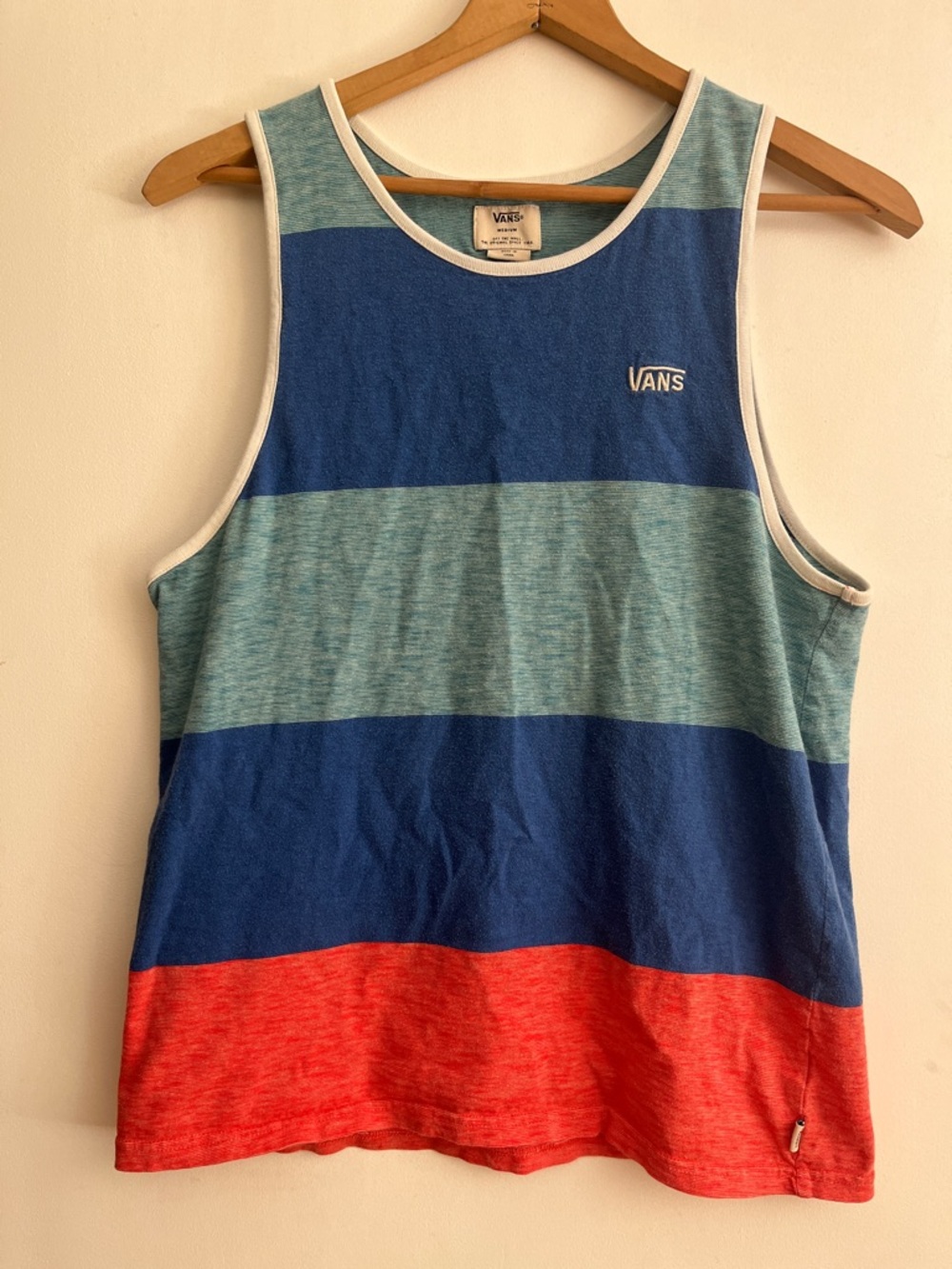 Vans Men’s Stripe Tank Top in Blue, Teal & Red